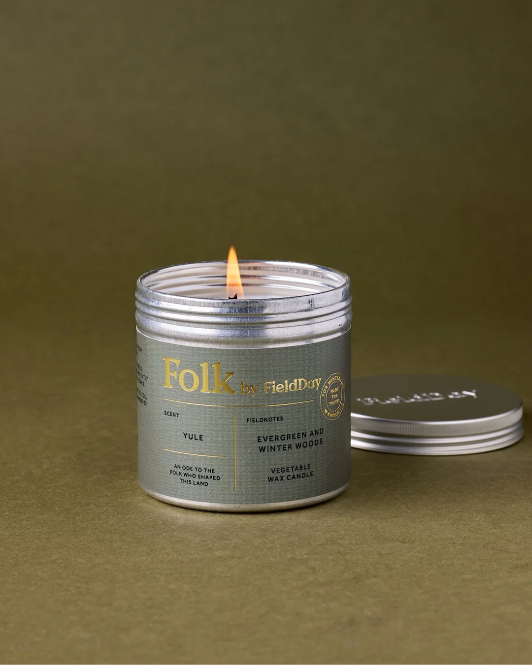 Folk Tin Candle in Yule