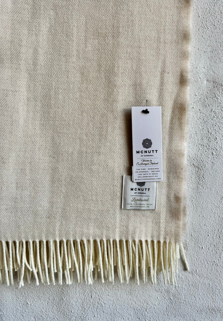 Merino Lambswool Throw in Supersoft Linen