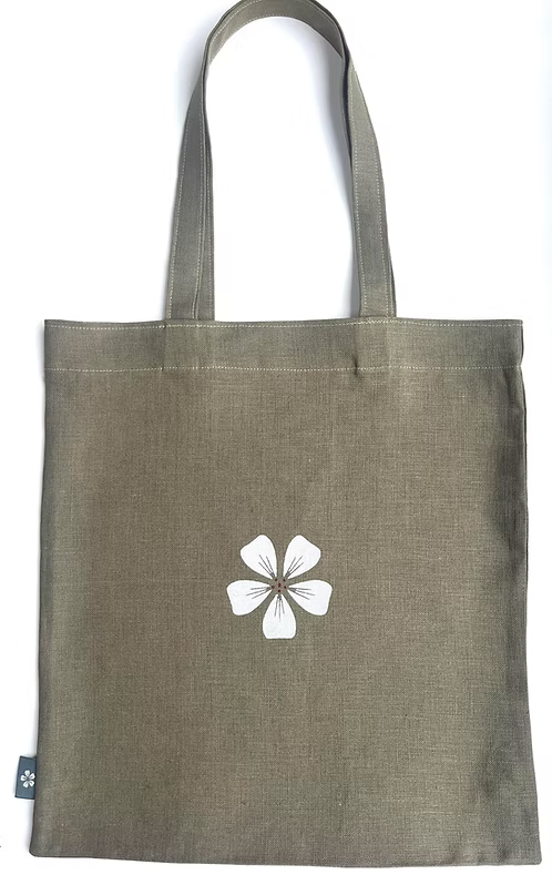 Linen Tote in Khaki