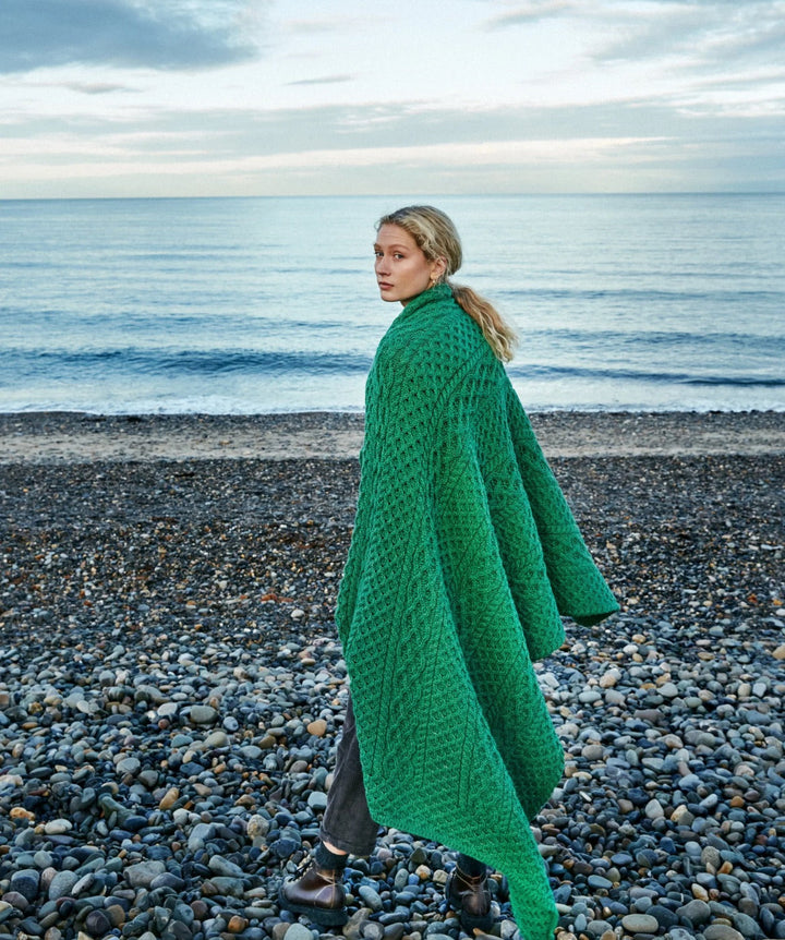 Merino Knit Throw in Green