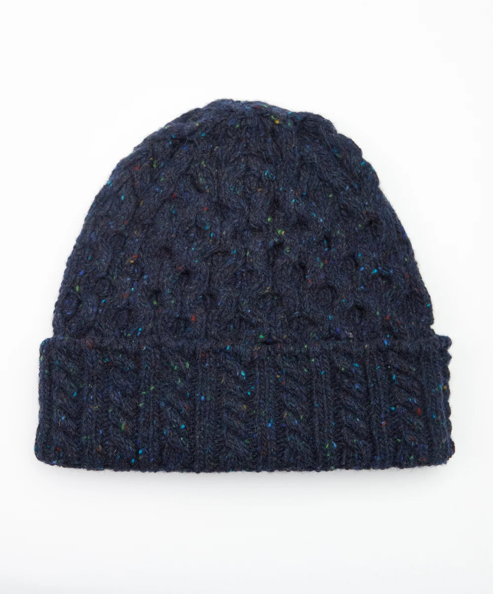 Luxe Aran Hat in Rich Navy