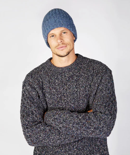 Luxe Ribbed Hat in Blue Ocean