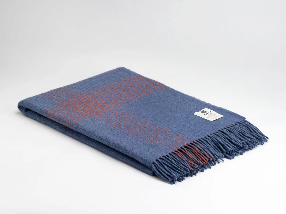 Cashmere Merino Throw in Aspen Provincial Blue