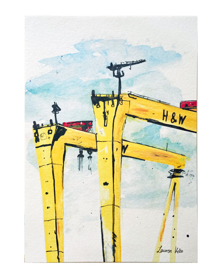 Belfast Cranes A4 Print