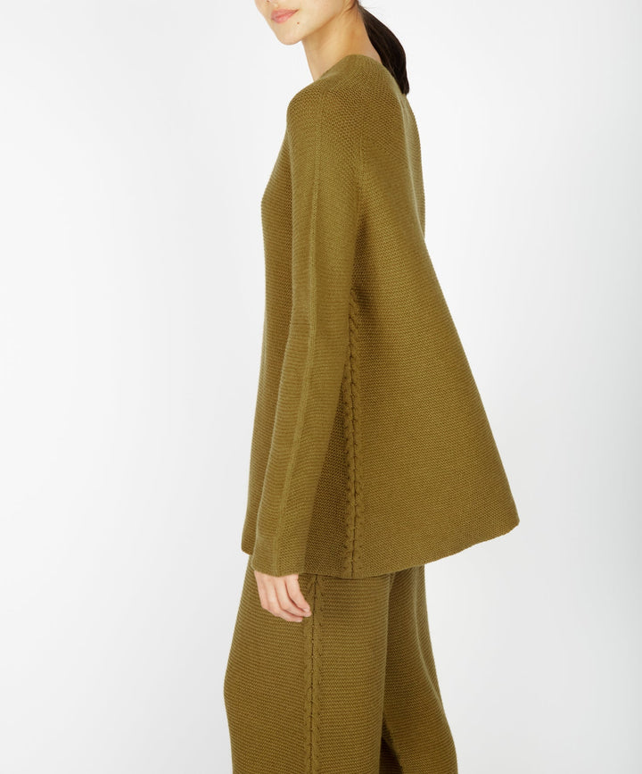 Merino blend Osprey Funnel Neck in Khaki