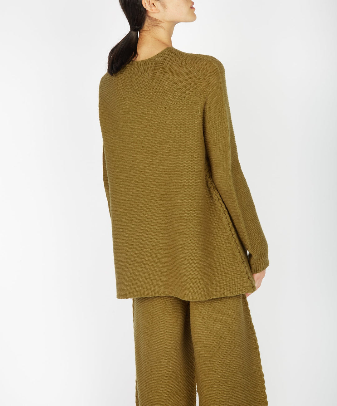 Merino blend Osprey Funnel Neck in Khaki