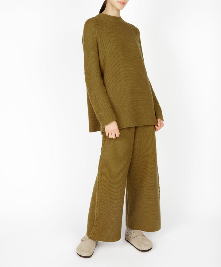 Merino blend Osprey Funnel Neck in Khaki