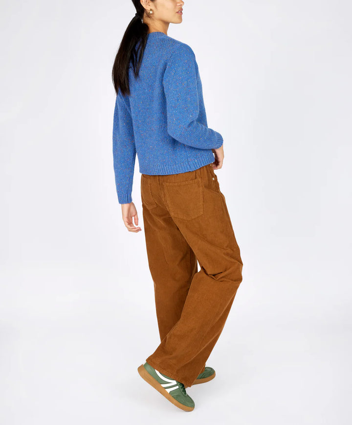 Cashmere blend Kayla V Neck Jumper In  Marina Blue