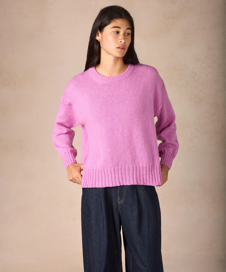 Isla Oversized Crew Neck Sweater in Heather