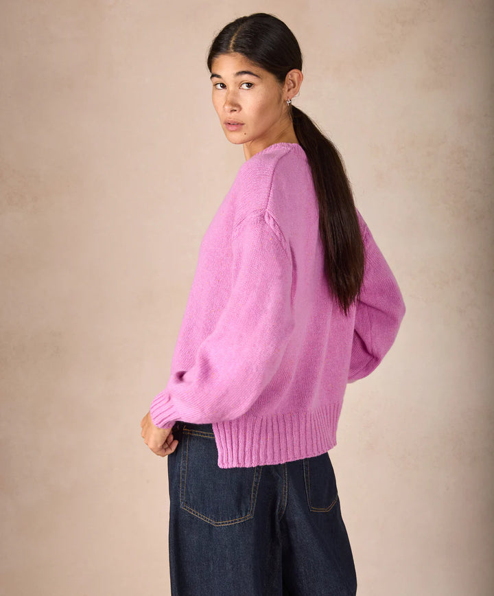 Isla Oversized Crew Neck Sweater in Heather