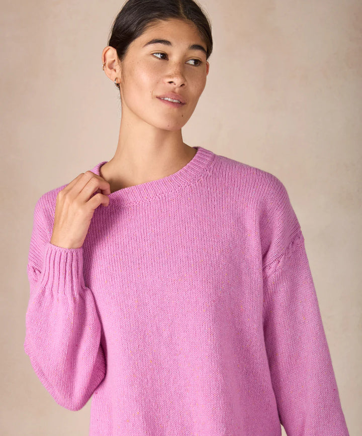 Isla Oversized Crew Neck Sweater in Heather