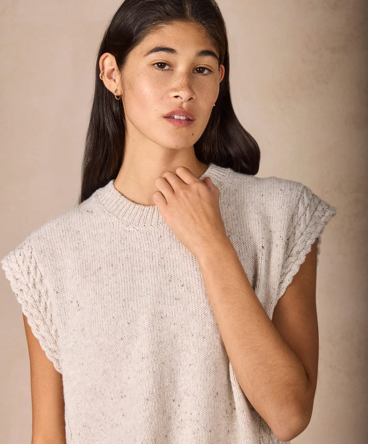 Orla Cable Vest in Chalk