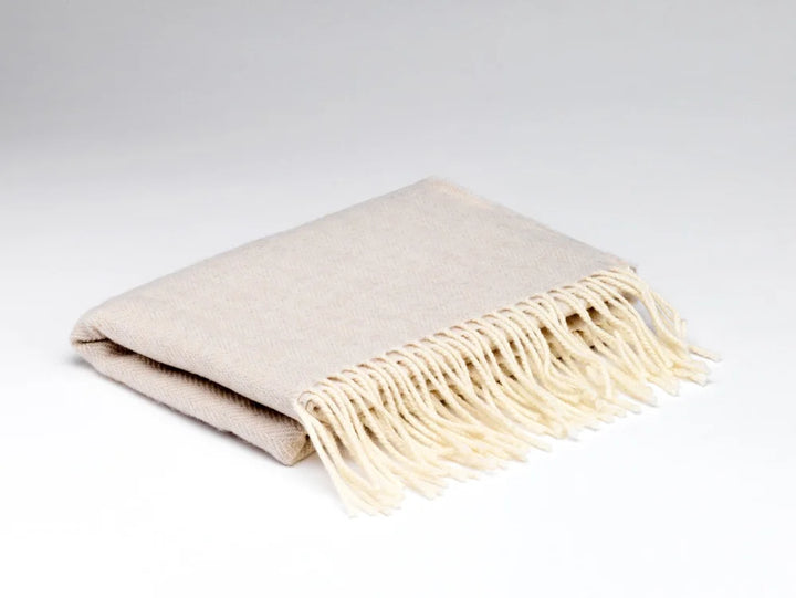 Merino Lambswool Pashmina Wrap in Linen