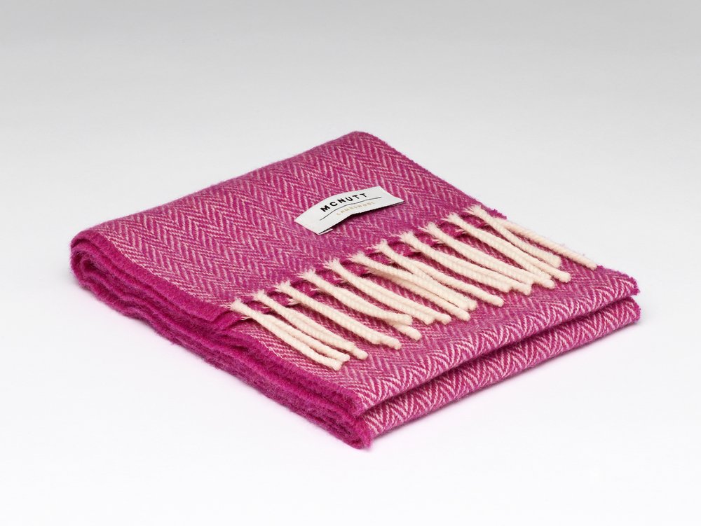 Merino Lambswool Kids Scarf in Rosebay with box