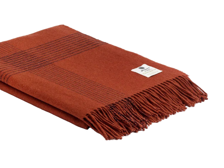 Cashmere Merino Throw in Aspen Burnt Orange