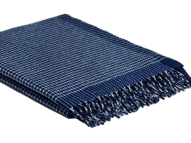 Cashmere & Merino Throw – Alpine Navy Blue