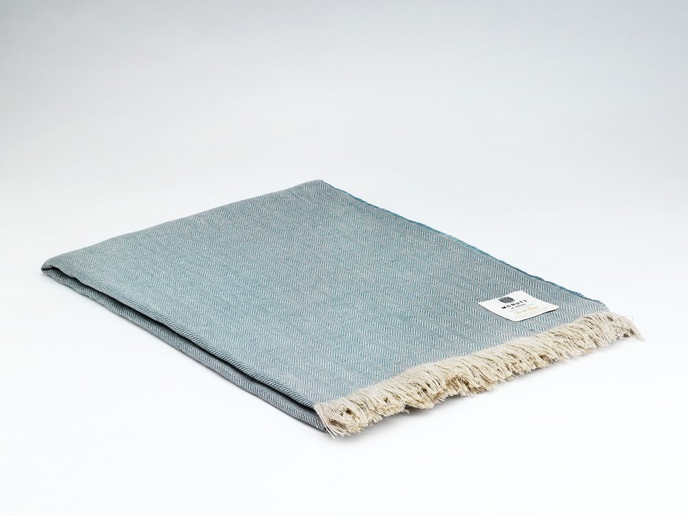 Irish Linen Throw in Dove Grey