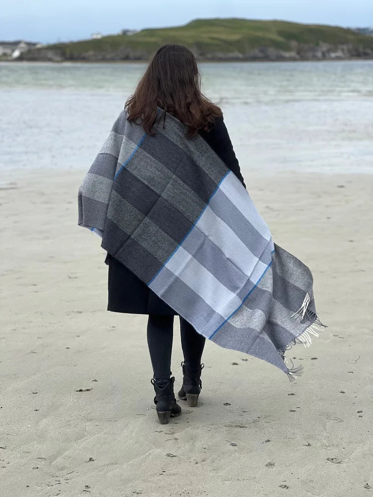 McNutt Pashmina Wrap in Royal Stripe