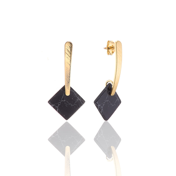 14kt Goldfill Marble Square Drop Earrings