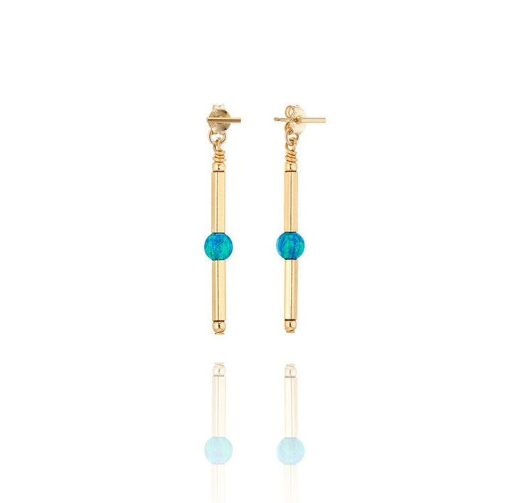 14k Goldfill Opal Linear Short Earrings