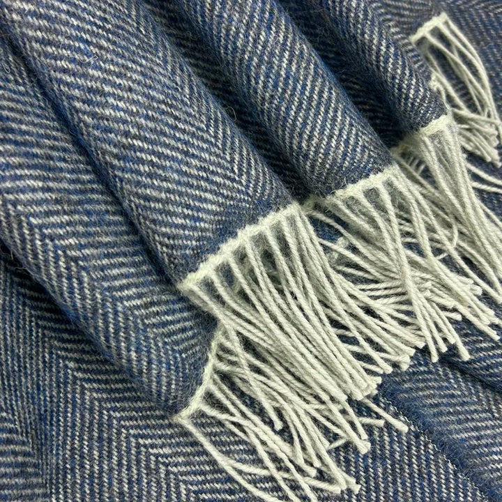 Collection Merino Wool Throw – Faded Denim Blue