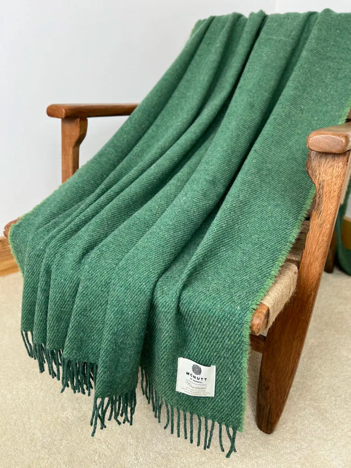 Merino Throw in Forever Fresh Green