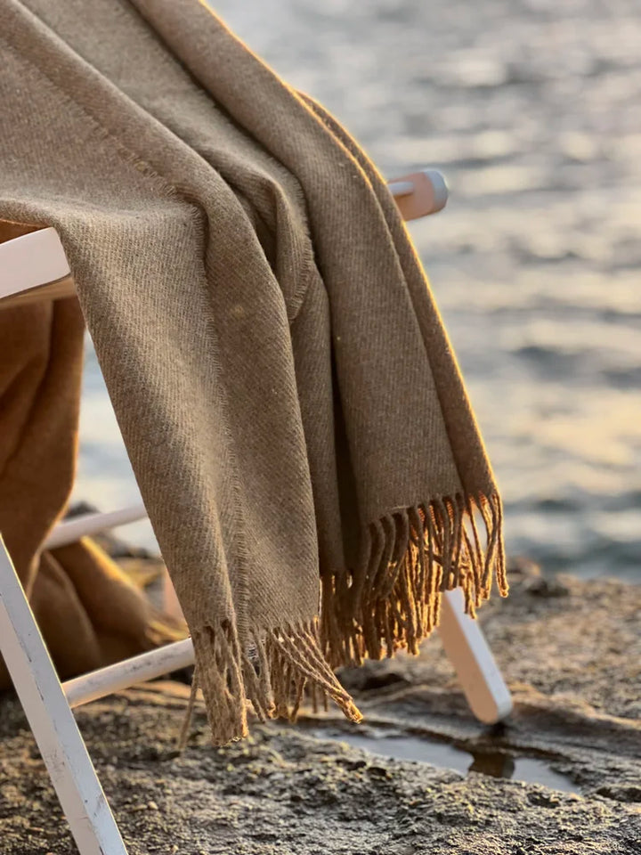 Recycled Merino Throw in Forever Malt