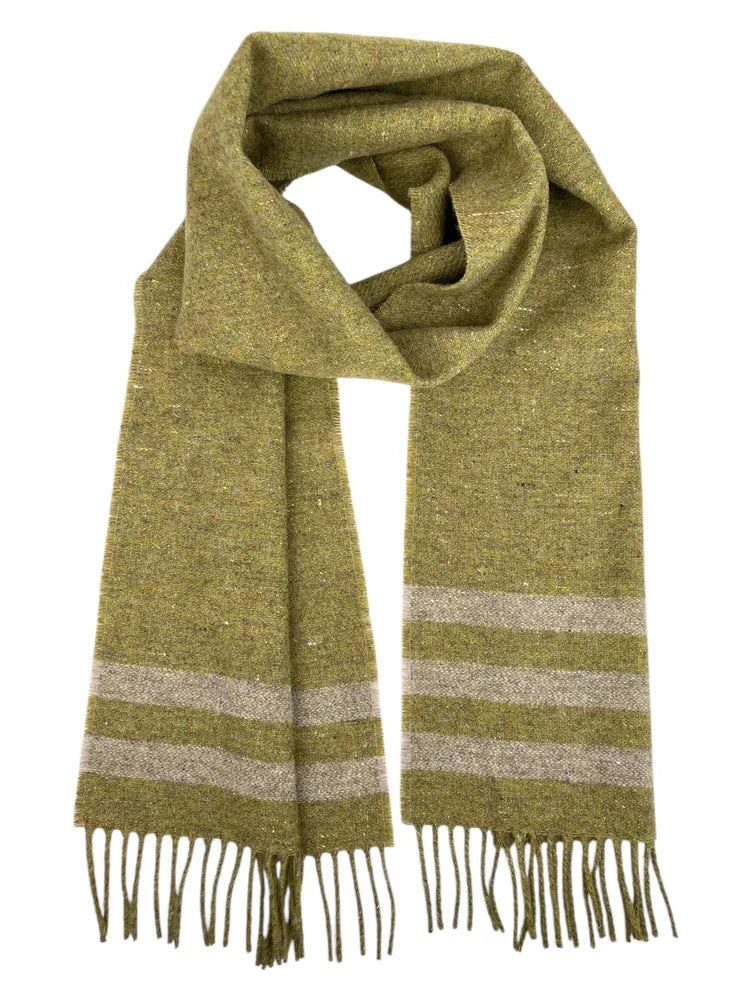 Merino Lambswool Scarf in Forever Olive Greens
