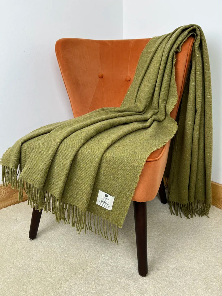 Merino Throw in Forever OliverGreen