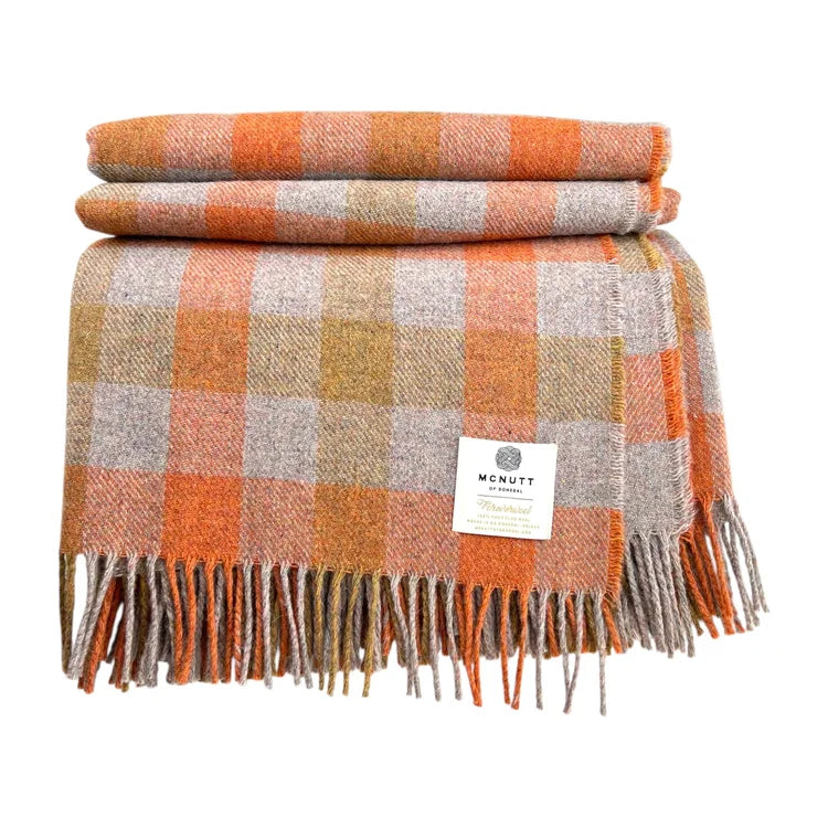 Merino Throw in Forever Pumpkin