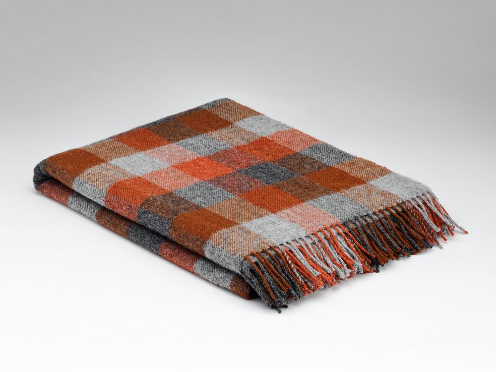 Wool Throw in Fireside Check
