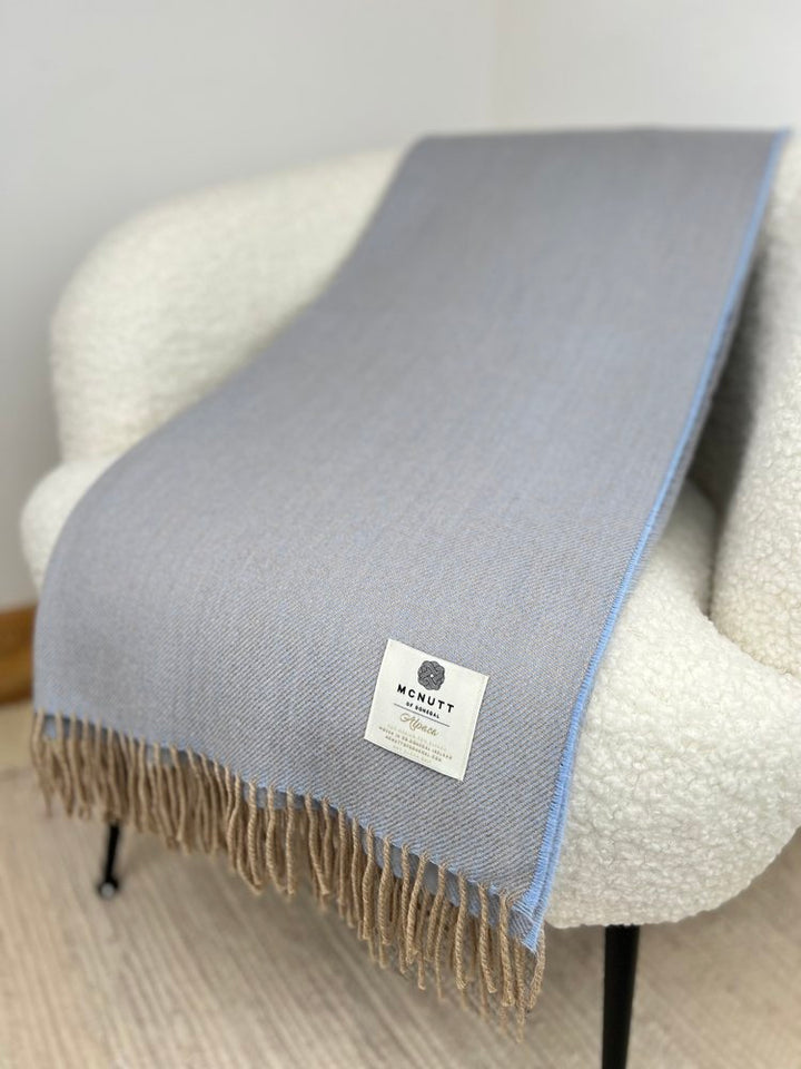 Merino, Alpaca Throw in Blue Moon