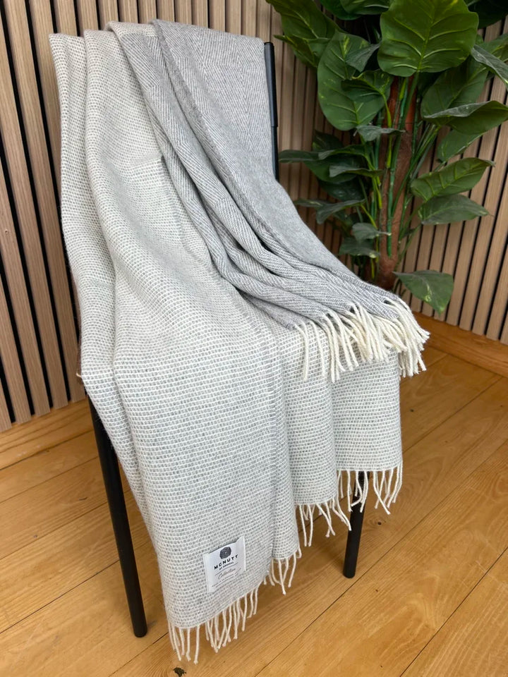 Merino Throw in Chicago Grey