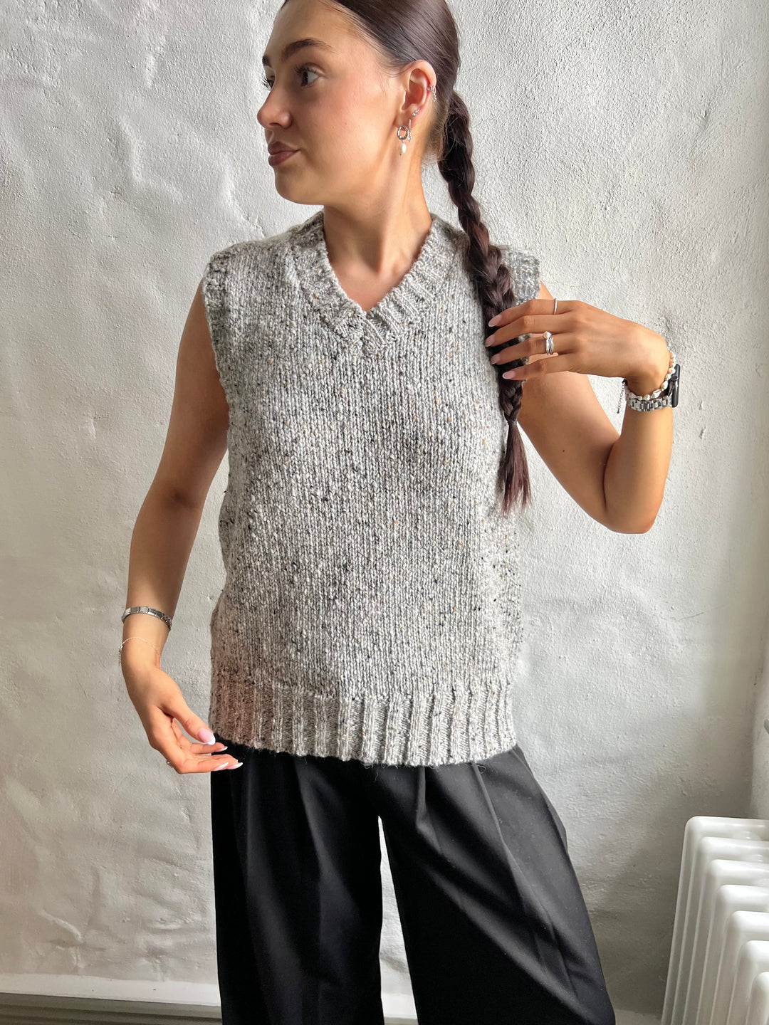 Grey V Neck Vest