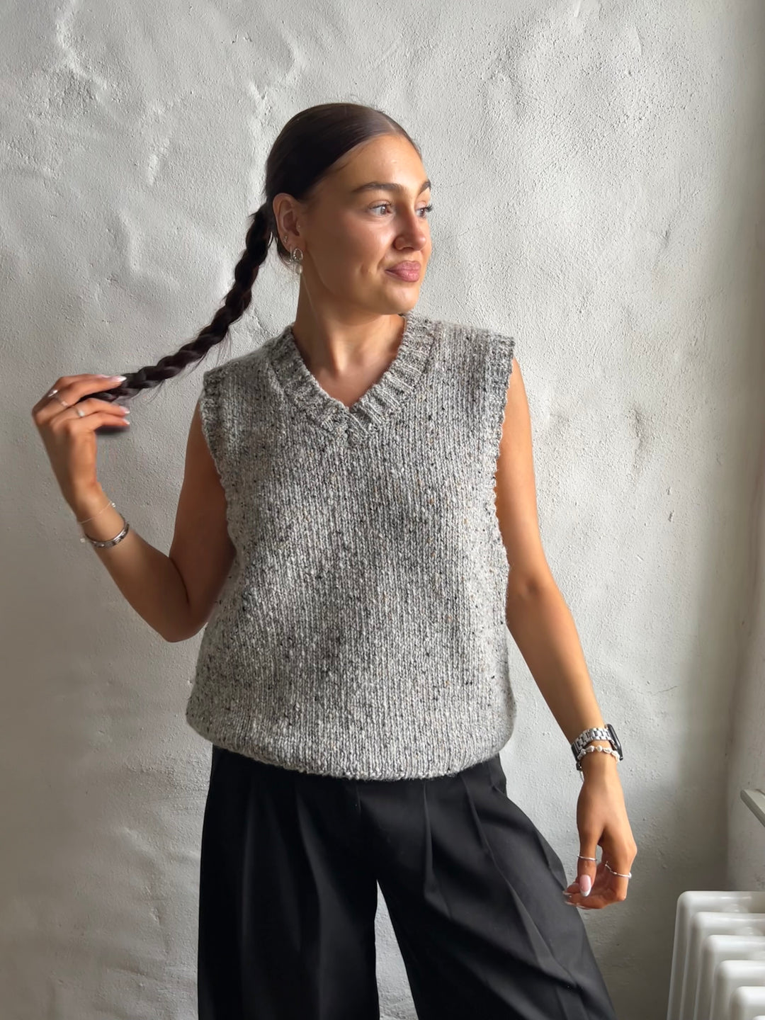 Grey V Neck Vest