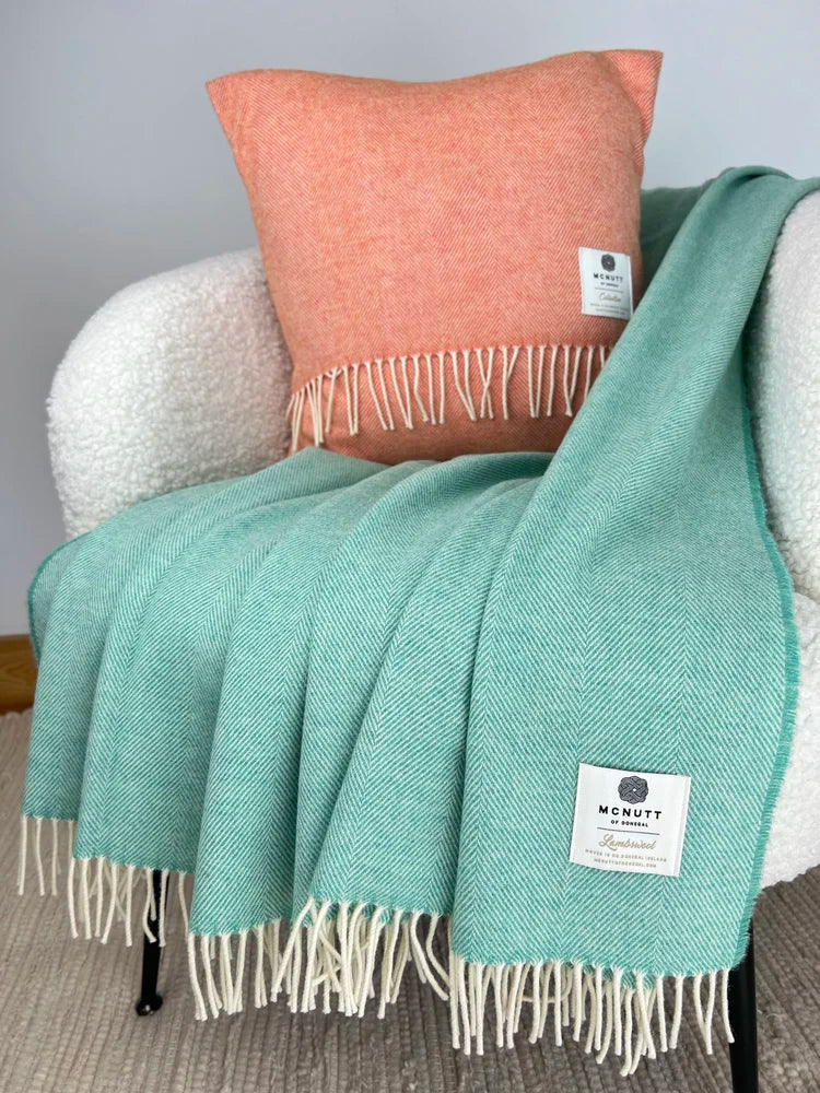 McNutt Throw Supersoft Spearmint Herringbone