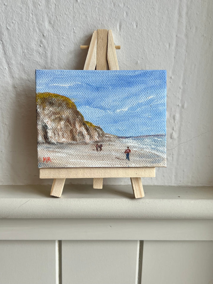 White Rocks Beach, Portrush – Original Mini Easel Painting