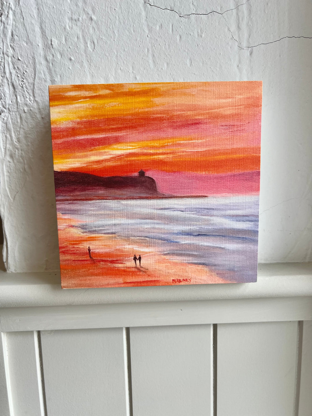 Portstewart Strand Sunset – Tulip Wood Block Print