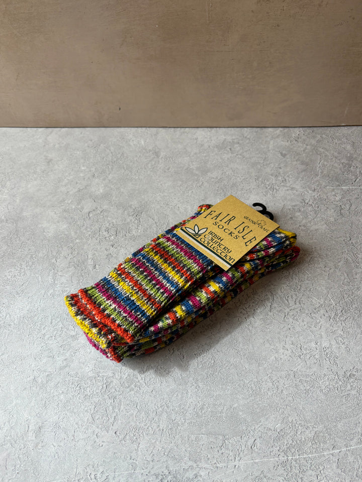 Fair Isle Socks Tutti Frutti Size Med