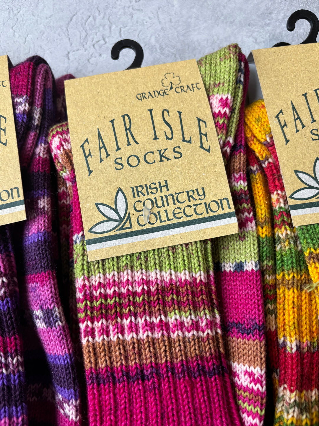 Fair Isle Socks Raspberry Rose Size Med