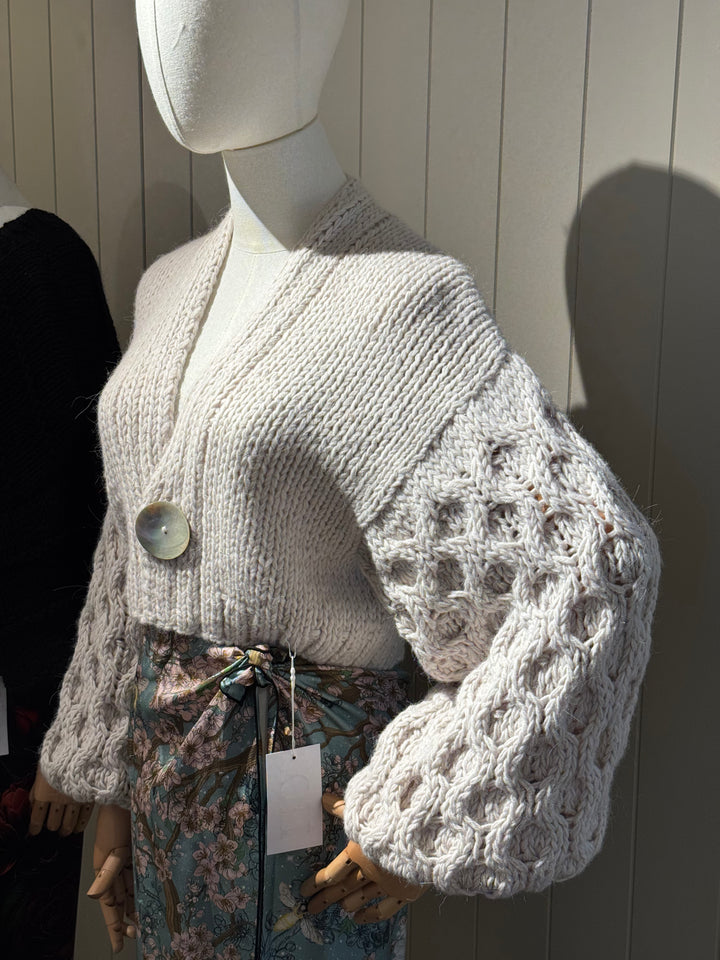 Donegal Bay Cardigan in Natural Oyster