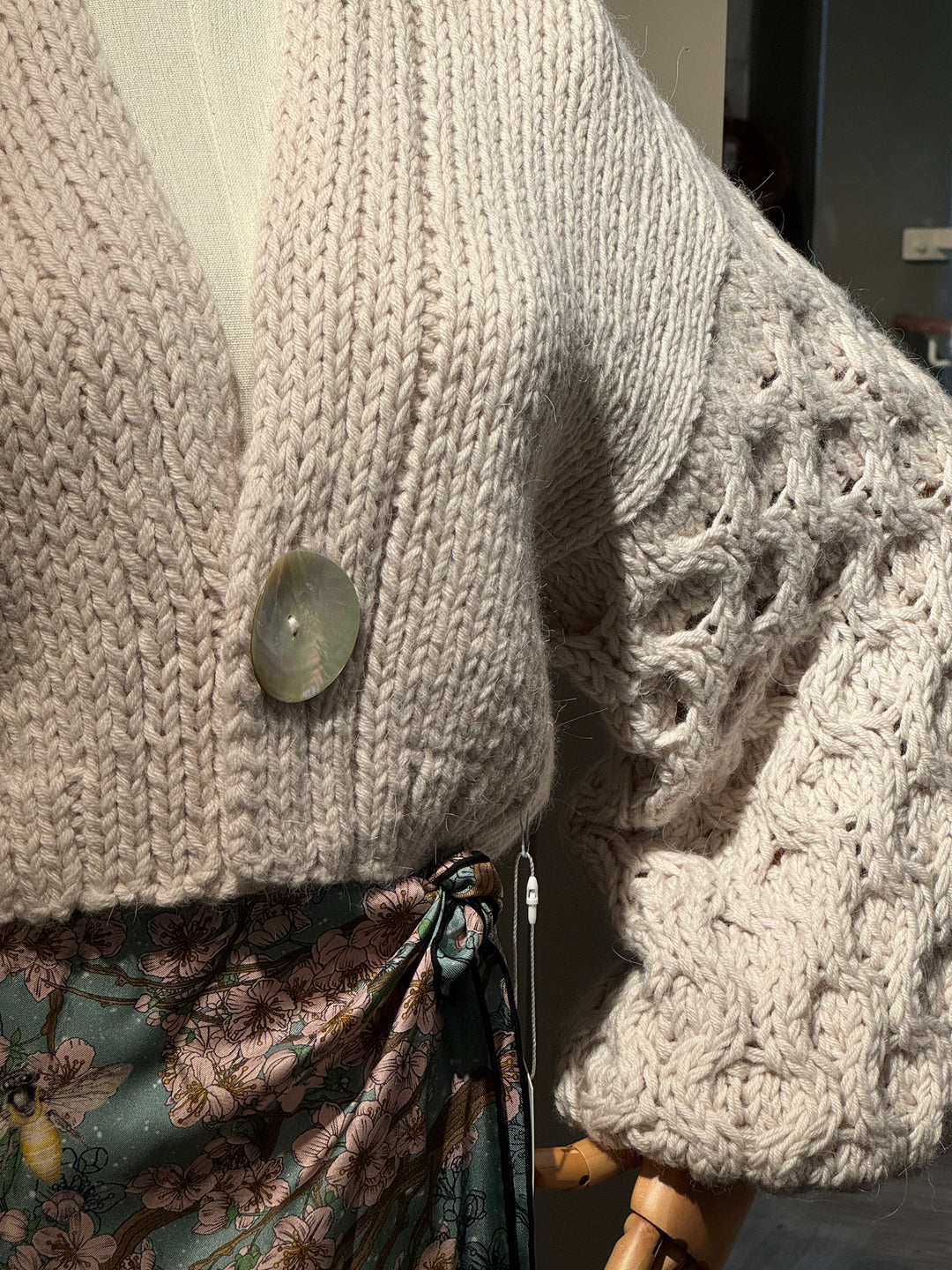 Donegal Bay Cardigan in Natural Oyster