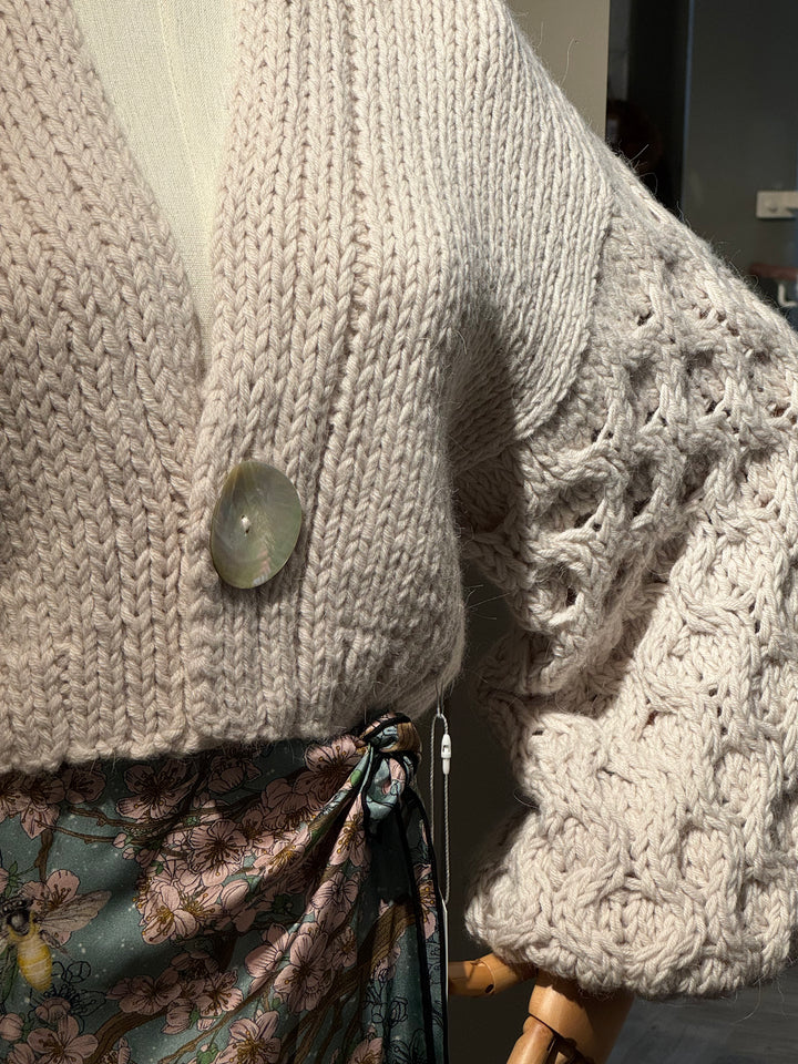 Donegal Bay Cardigan in Natural Oyster