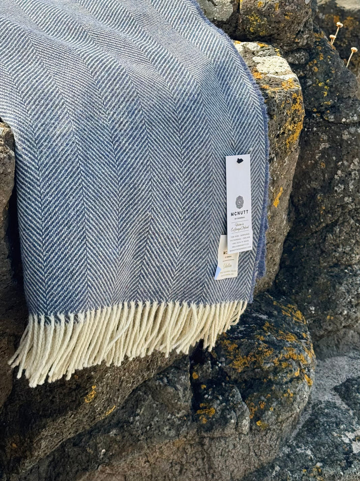 Collection Merino Wool Throw – Faded Denim Blue
