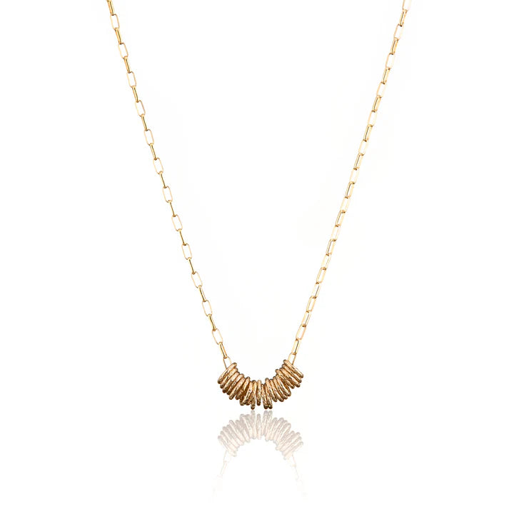 Infinity Rings Pendant With Paperclip Chain 14kt Goldfill