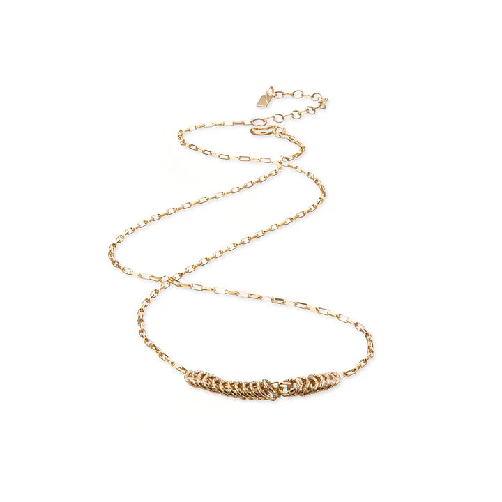 Infinity Rings Pendant With Paperclip Chain 14kt Goldfill