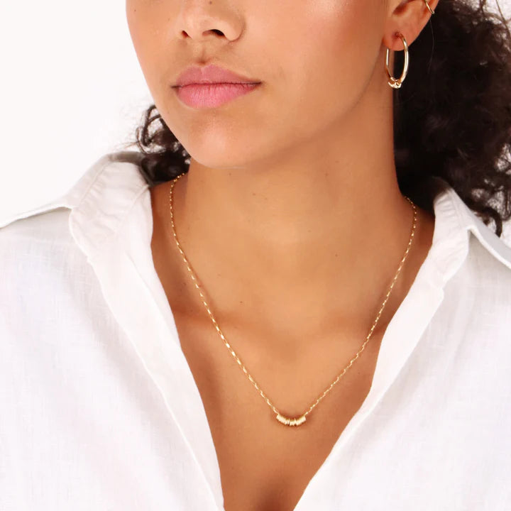 Infinity Rings Pendant With Paperclip Chain 14kt Goldfill