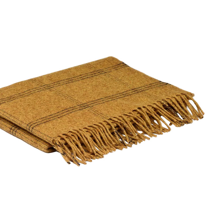 Merino Windowpane Pashmina in Mead