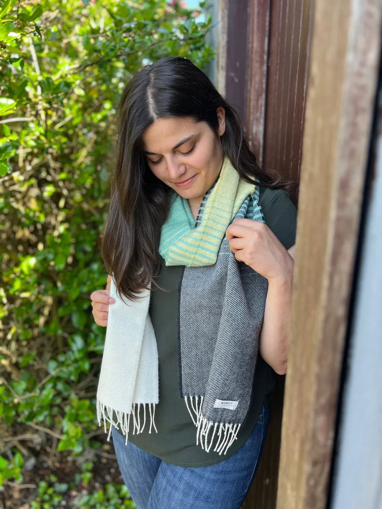Merino Lambswool Scarf In Jasmin Ombre