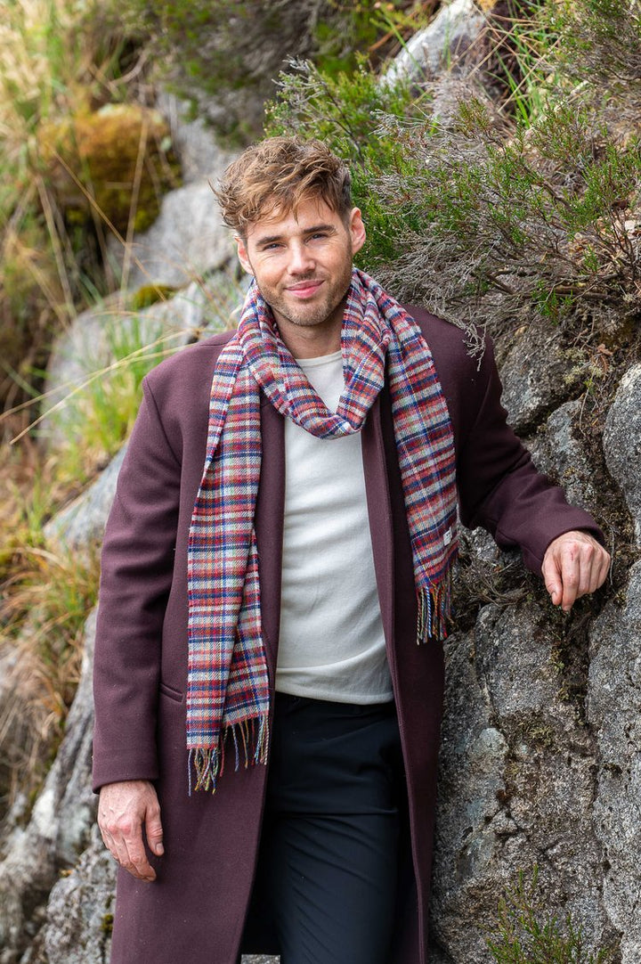 Merino Lambswool Scarf in Mulroy Check